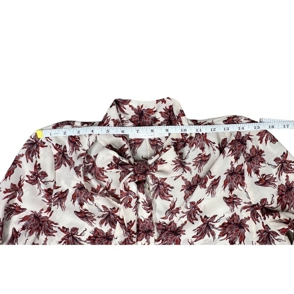 Astr The Label Long Sleeve Bow Neck Sheer Floral Top - Size XS - Picture 12 of 14